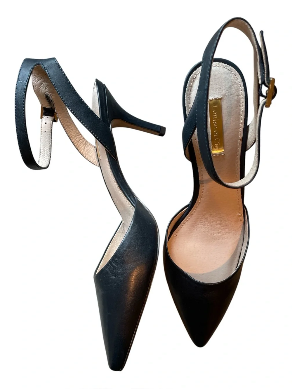 Louise et Cie Pointed-Toe Slingback Heels | Navy